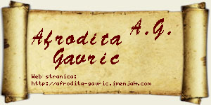 Afrodita Gavrić vizit kartica